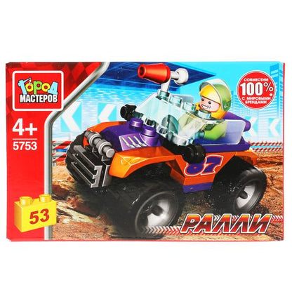 Конструктор гоночный ДЖИП, 53 дет. Город мастеров в кор.2*40шт