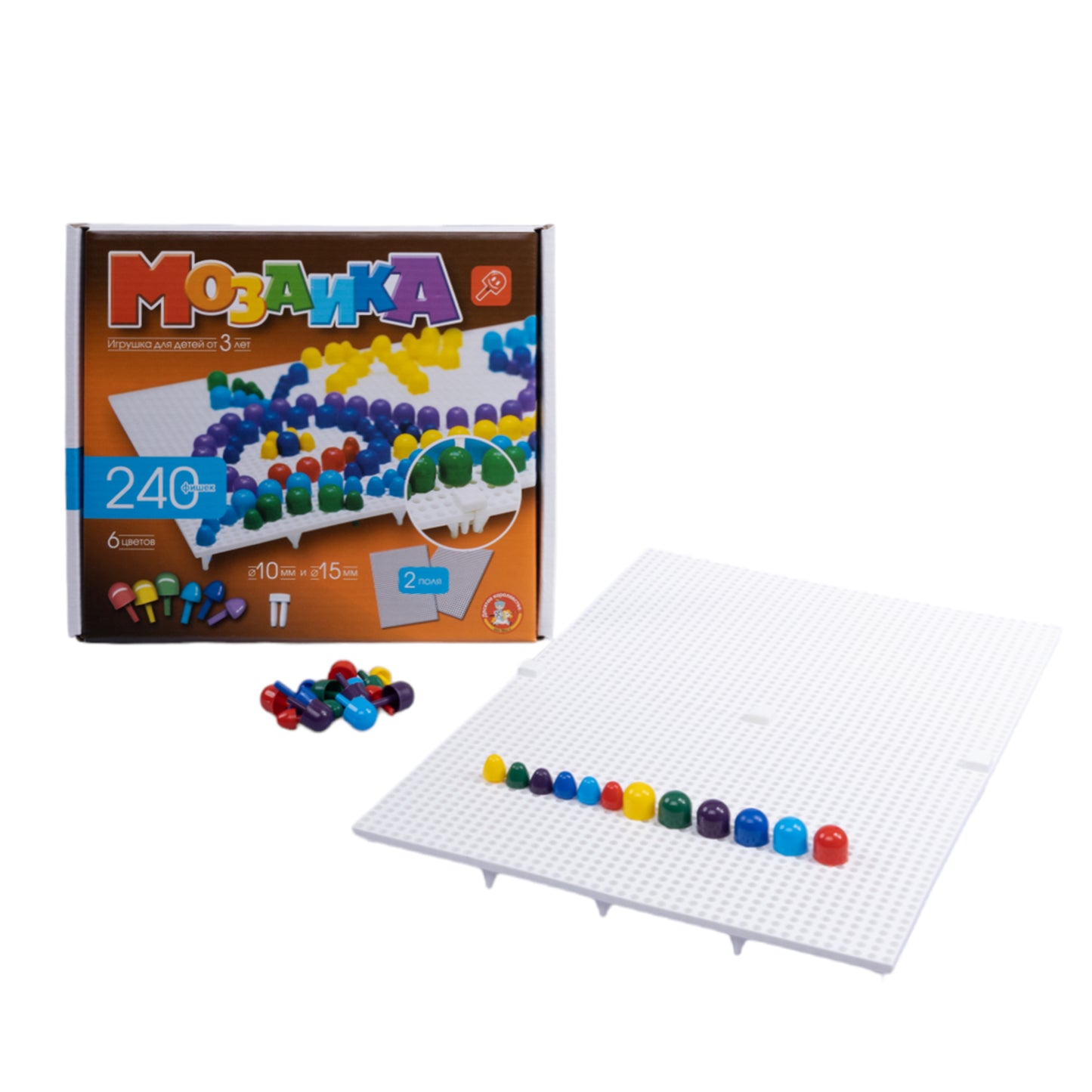 Мозаика d10+d15 / 6цветов / 240шт / 2поля