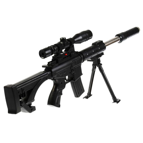 Автомат (п) с лазер. прицелом, съемный магазин и приклад 2019 в пак. в кор.4*12шт