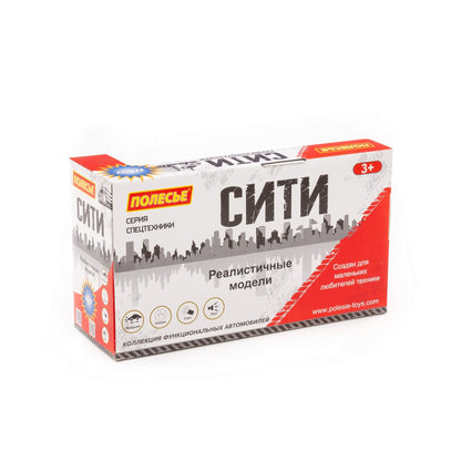 "Сити", автомобиль с цистерной инерционный, красный (со светом и звуком) (в коробке)