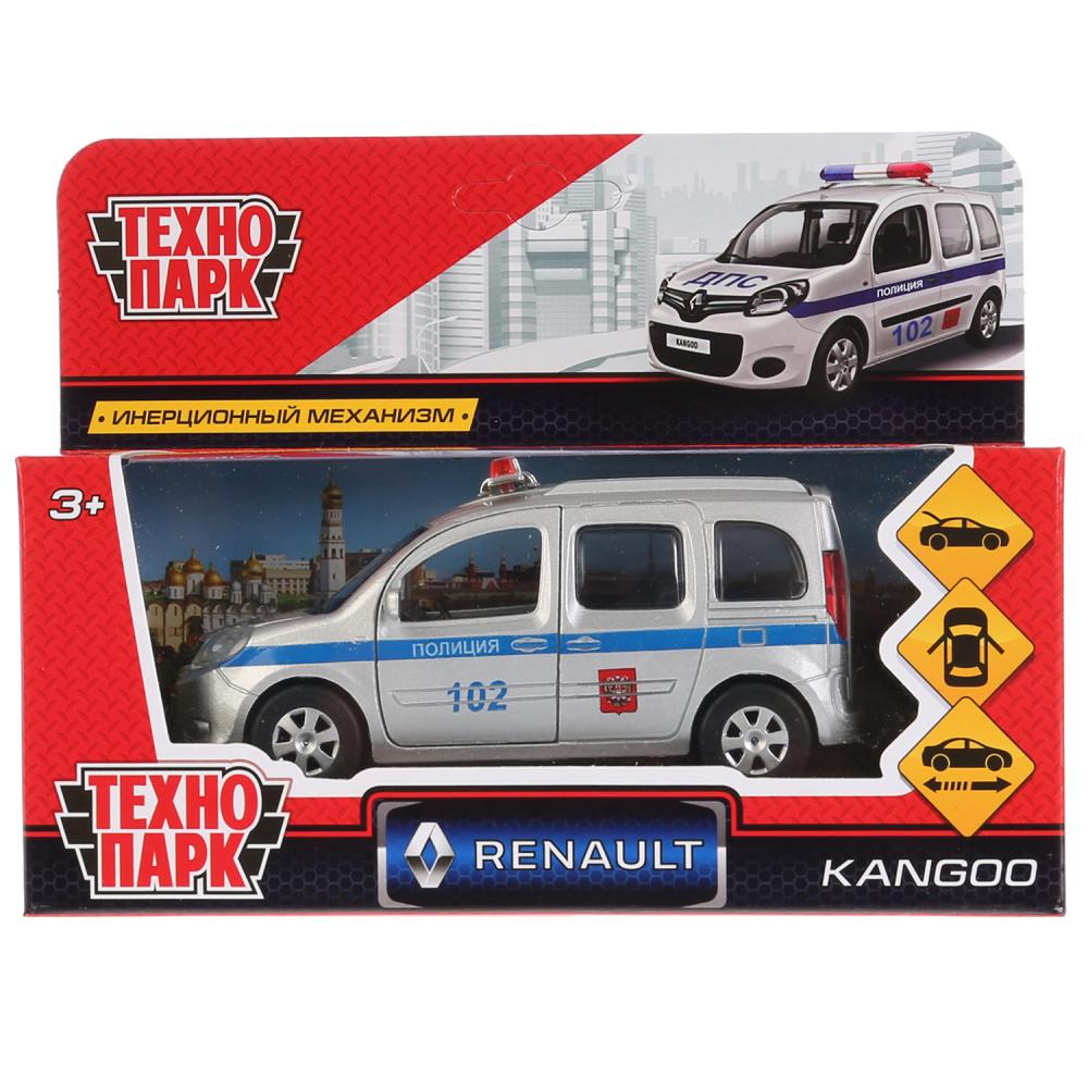 ТМ Технопарк. Machine en métal "RENAULT KANGOO ПОЛИЦИЯ" 12 cm, ouverte. двери, инерц. dans le cor. dans le cor.2*36шт