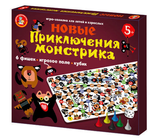 Игра настольная Ходилка "Новые приключения монстрика"