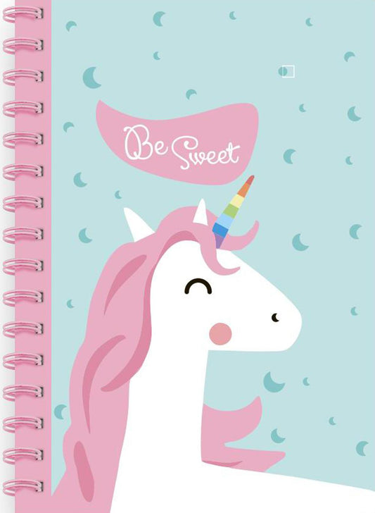 Блокнот "Единороги", зеленый / "Unicorns", sweet moon (А5, 160 стр., пружина, клетка)