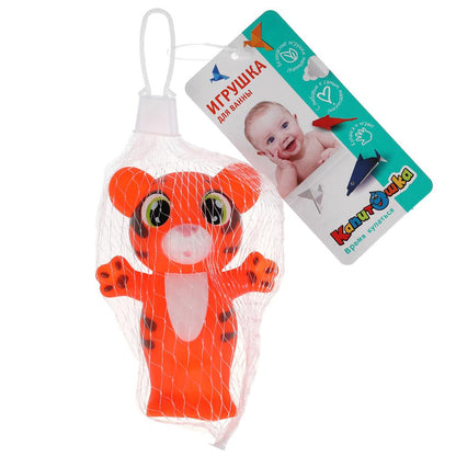 Игрушка для ванны тигренок 9 см, в сетке, КАПИТОШКА в кор.2*240шт