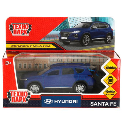 Machine en métal HYUNDAI SANTAFE SOFT 12 cm, double, bagage, inerw, СИНИЙ, kor. Parc technologique dans le cor.2*36шт