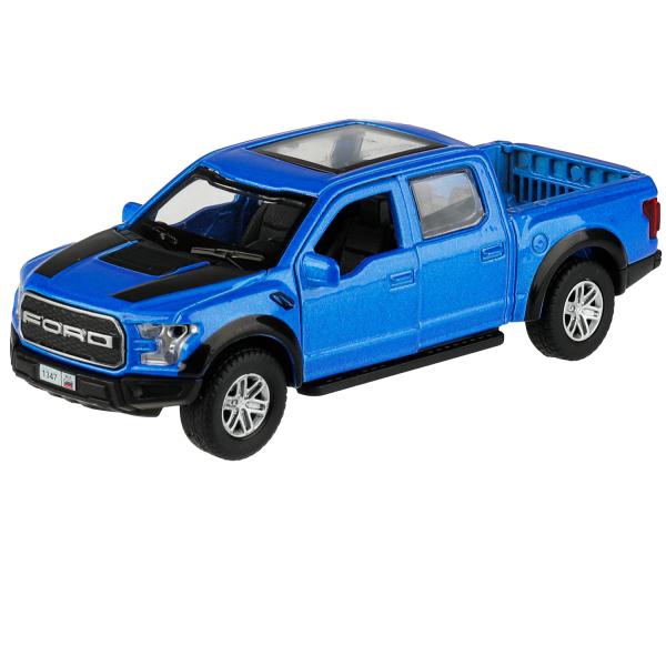 Машина металл FORD F150 RAPTOR 12 см, двери, багаж, инерц, СИНИЙ, кор. Технопарк в кор.2*36шт