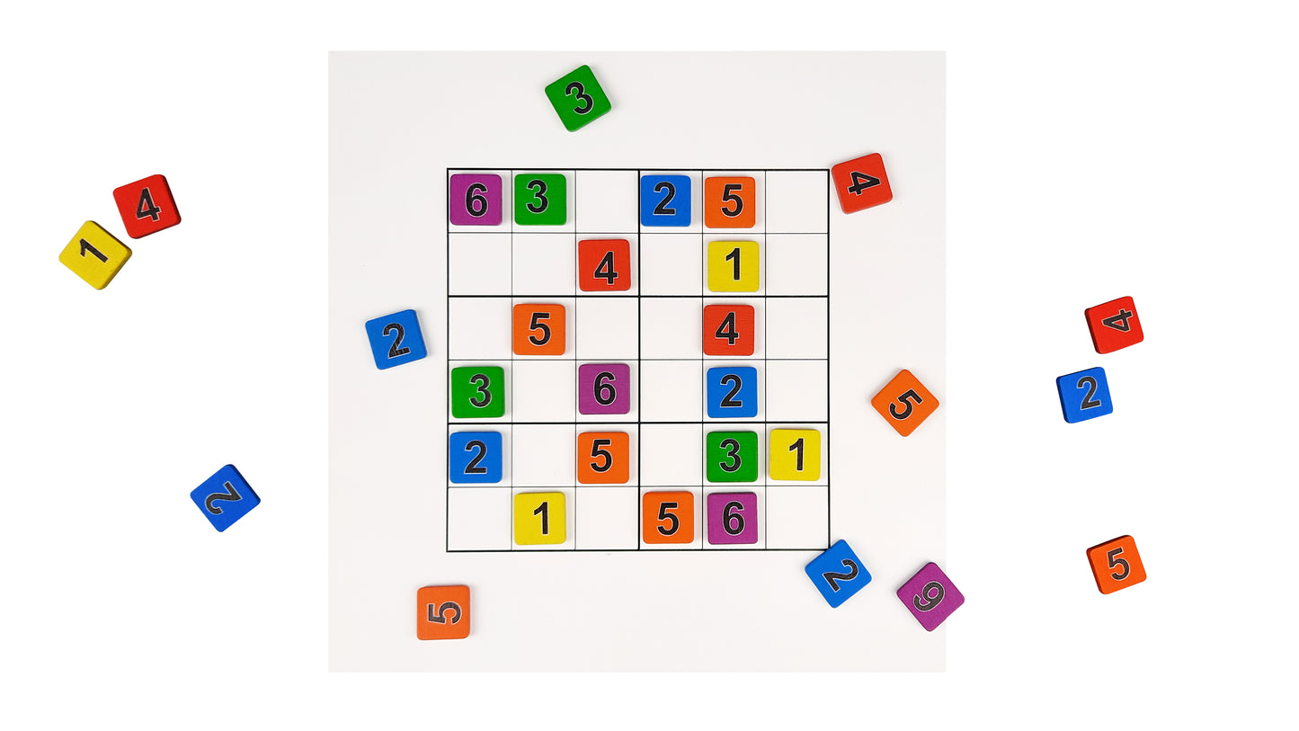 Игра настольная Судоку с деревянными фишками "Два в одном, цифры"