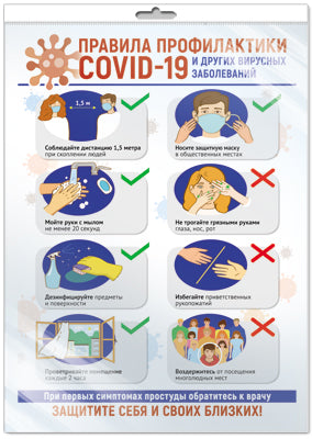 *ПО-13511 ПЛАКАТ А3 В ПАКЕТЕ. Profils réels du COVID-19 et des virus détectés (dans des conditions individuelles, selon les normes européennes et internationales)