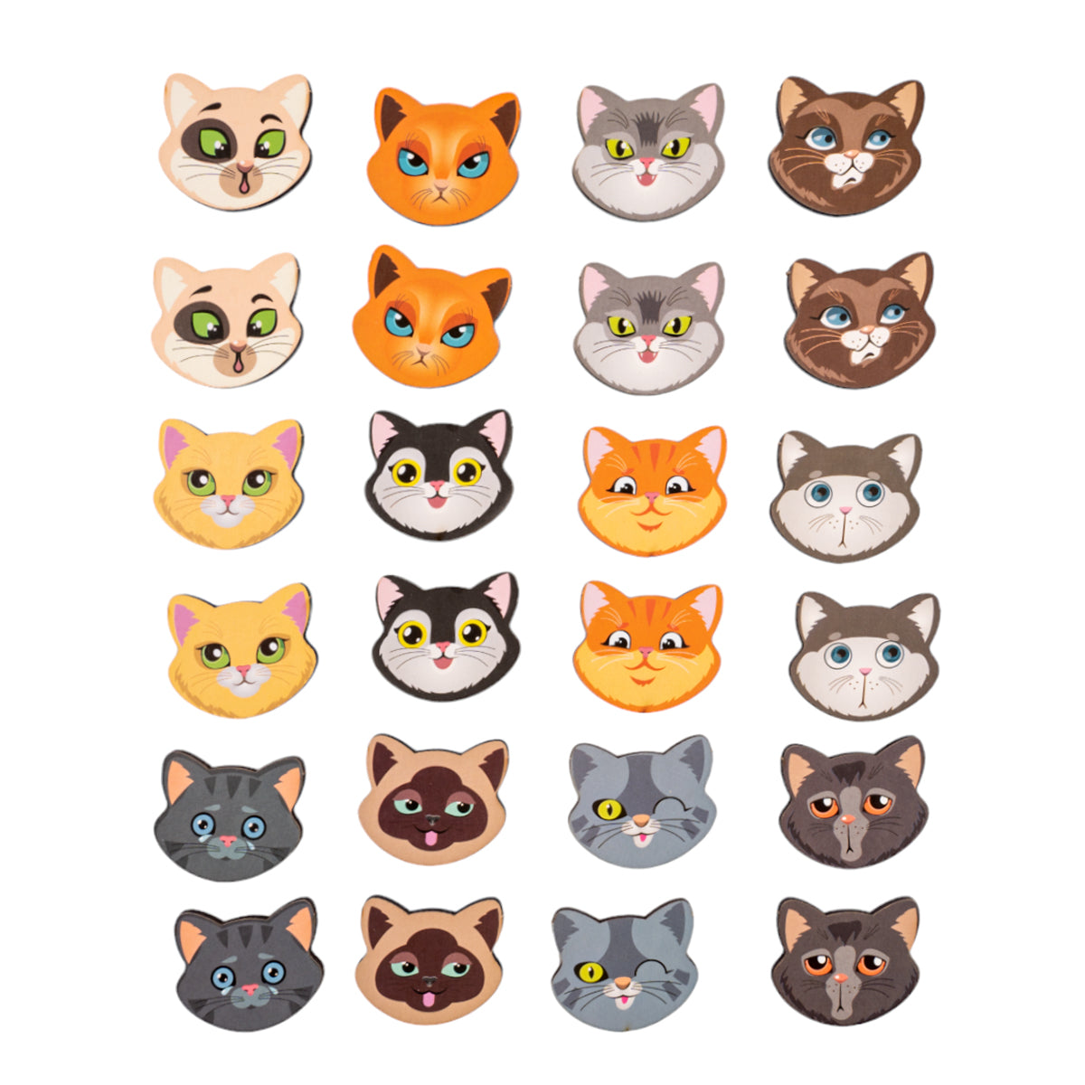 Игра настольная деревянная МЕМО "Коты" (24 фишки в коробке) Bois de terre lointaine