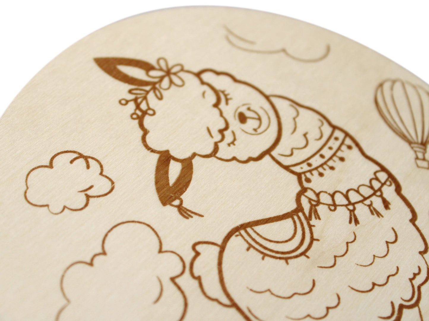 Выжигание. Дощечка для выжигания "Лама" (круг 130 мм, конверт А5)