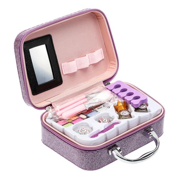 Косметика ДЛЯ ДЕВОЧЕК в чемодане тени д/век, лак д/ногтей, помада, кисточки МИЛАЯ ЛЕДИ в кор.2*30шт