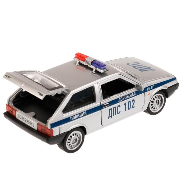 2108-12SLPOL-SR328308 Machine en métal noir LADA-2108 "СПУТНИК" ПОЛИЦИЯ 12 см, двери, кор. Technologie