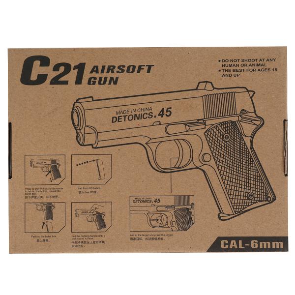 Пистолет (п) металл., съемный магазин C21 в кор. в кор.2*18шт