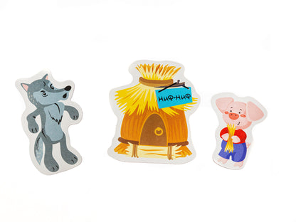 Магниты "Три поросенка". Серия Магнитные истории (европодвес)