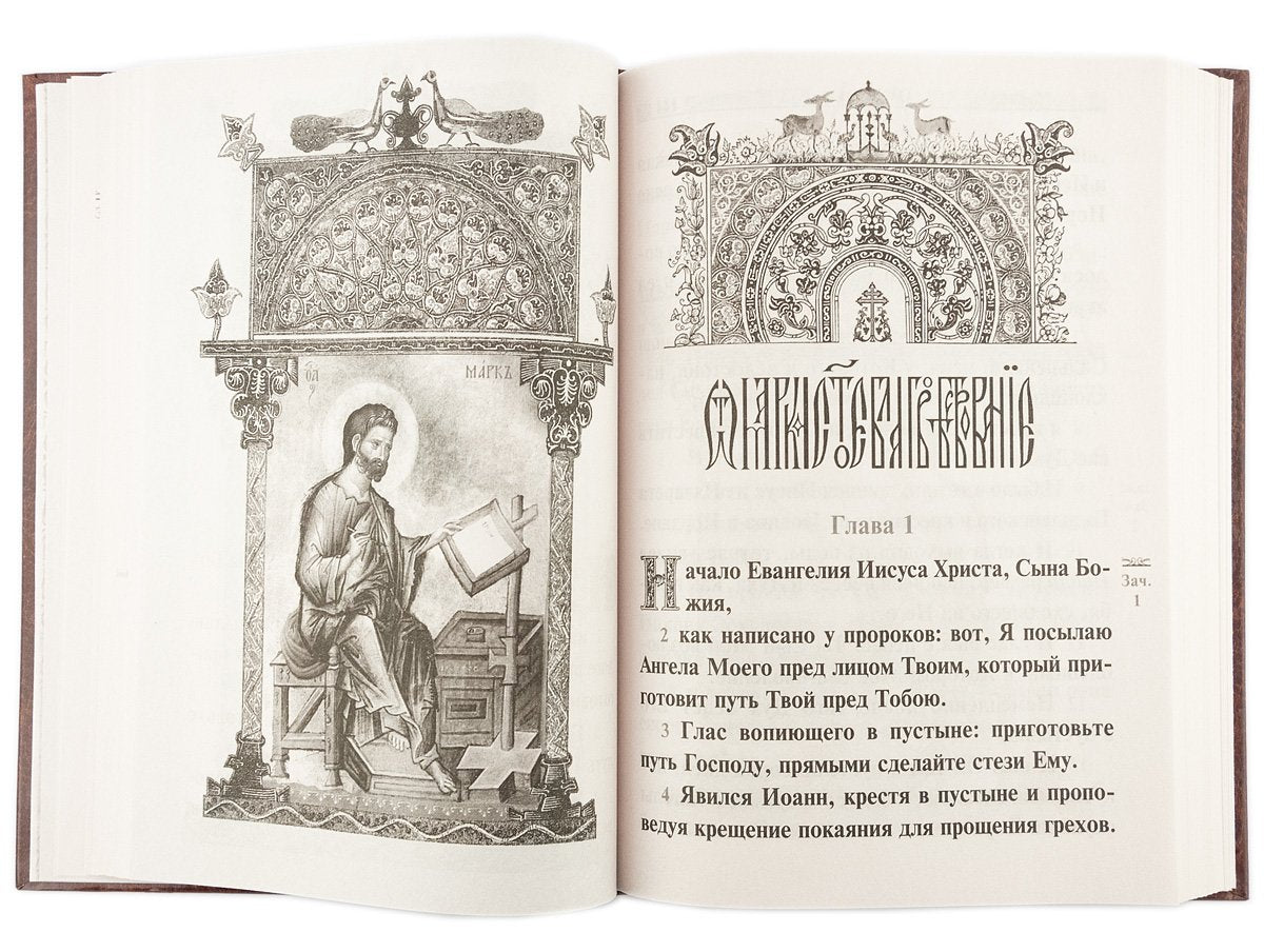 Святое Евангелие Господа нашего Иисуса Христа (крупным шрифтом на русском языке) (коричневая)