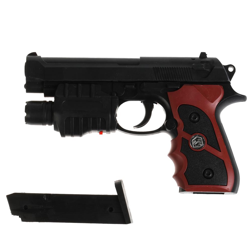 Пистолет (п) с лазер. прицелом, с фонарем, с пульками 779 в пак. в кор.2*72шт