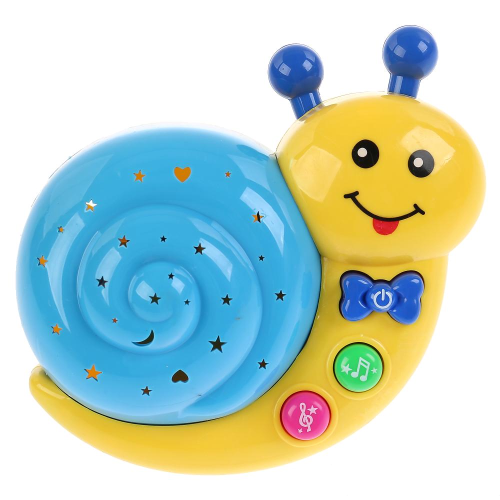 Музыкальный ночник-проектор ТМ Умка "Улитка" на бат. руссифиц. на карт. (русс. уп.) в кор.2*48шт