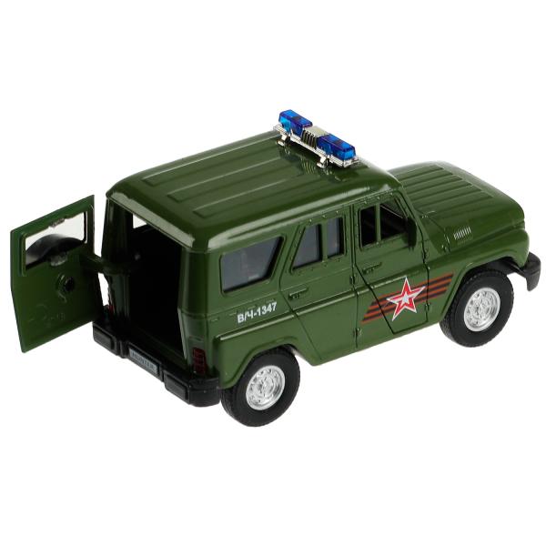 HUNTER-12SLARR-GN338203 Machine en métal pour véhicule UAZ HUNTER АРМИЯ РОССИИ 12 см, двер, багаж, ин, кор.