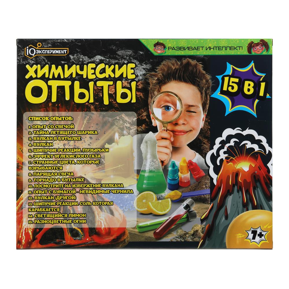 Набор опытов химия, 15-в-1 IQ Эксперимент в кор.8шт