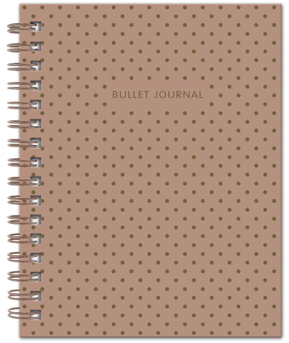 Bullet Journal (Кофейный) 162x210мм, твердая обложка, пружина, блокнот в точку, 120 стр.
