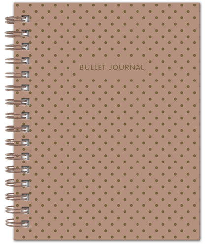 Bullet Journal (Кофейный) 162x210мм, твердая обложка, пружина, блокнот в точку, 120 стр.