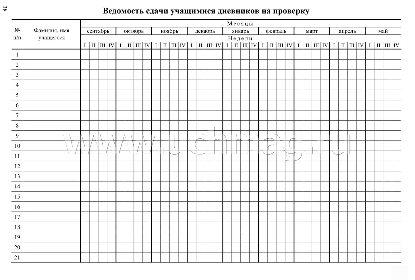 Журнал классного руководителя