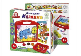 Татой.Моя первая мозаика "Животные" (48 фишек, 8 карточек, поле, чемодан) арт.1171/10