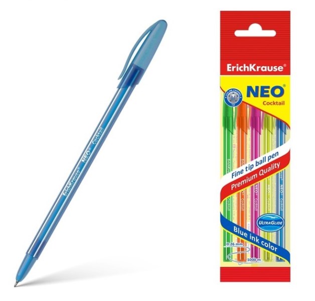 Pour 4 tranches de morceaux ErichKrause® Neo® Stick Cocktail 0.7, de couleur pure (dans un paquet de 4 pièces 43729