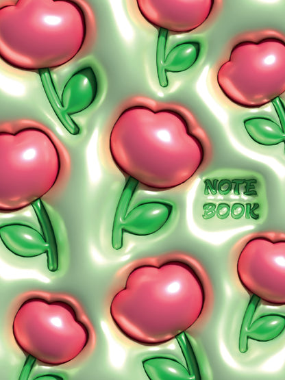 Mon Art. БЛОКНОТ в клетку 3D. Цветочки