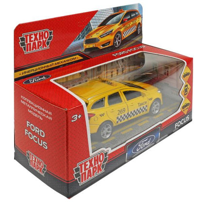Машина металл FORD FOCUS TURNIER ТАКСИ длина 12 см, двер, багаж, инерц, кор. Технопарк в кор.2*36шт
