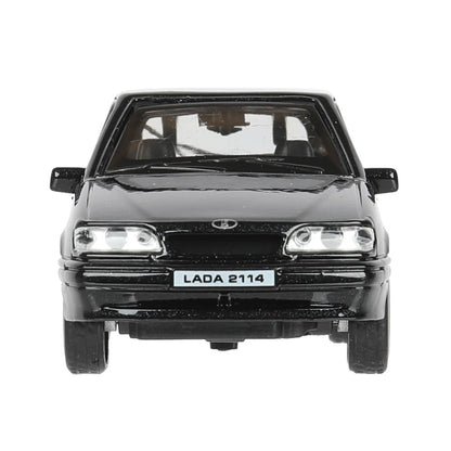 Машина металл свет-звук LADA 2114"самара",12см,откр дв,баг,инер,черный,в кор Технопарк в кор.2*36шт