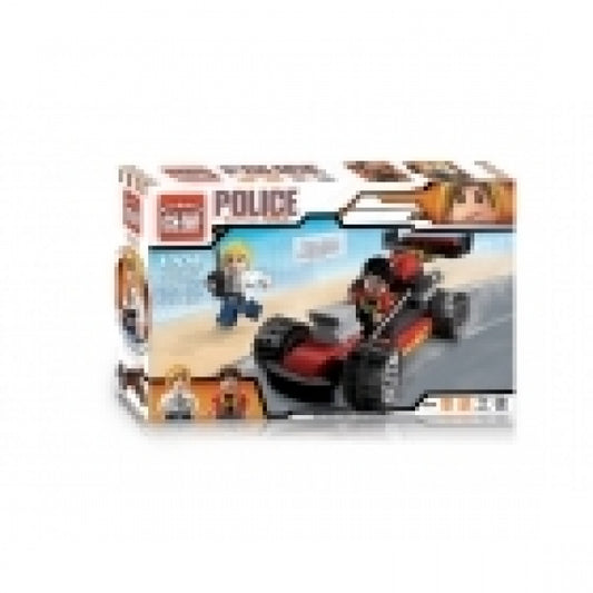 КОНСТРУКТОР ПЛАСТ. МАШИНА ГОНОЧНАЯ С ФИГУРКАМИ И АКСЕСС., 95ДЕТ. В КОР. в кор.64шт