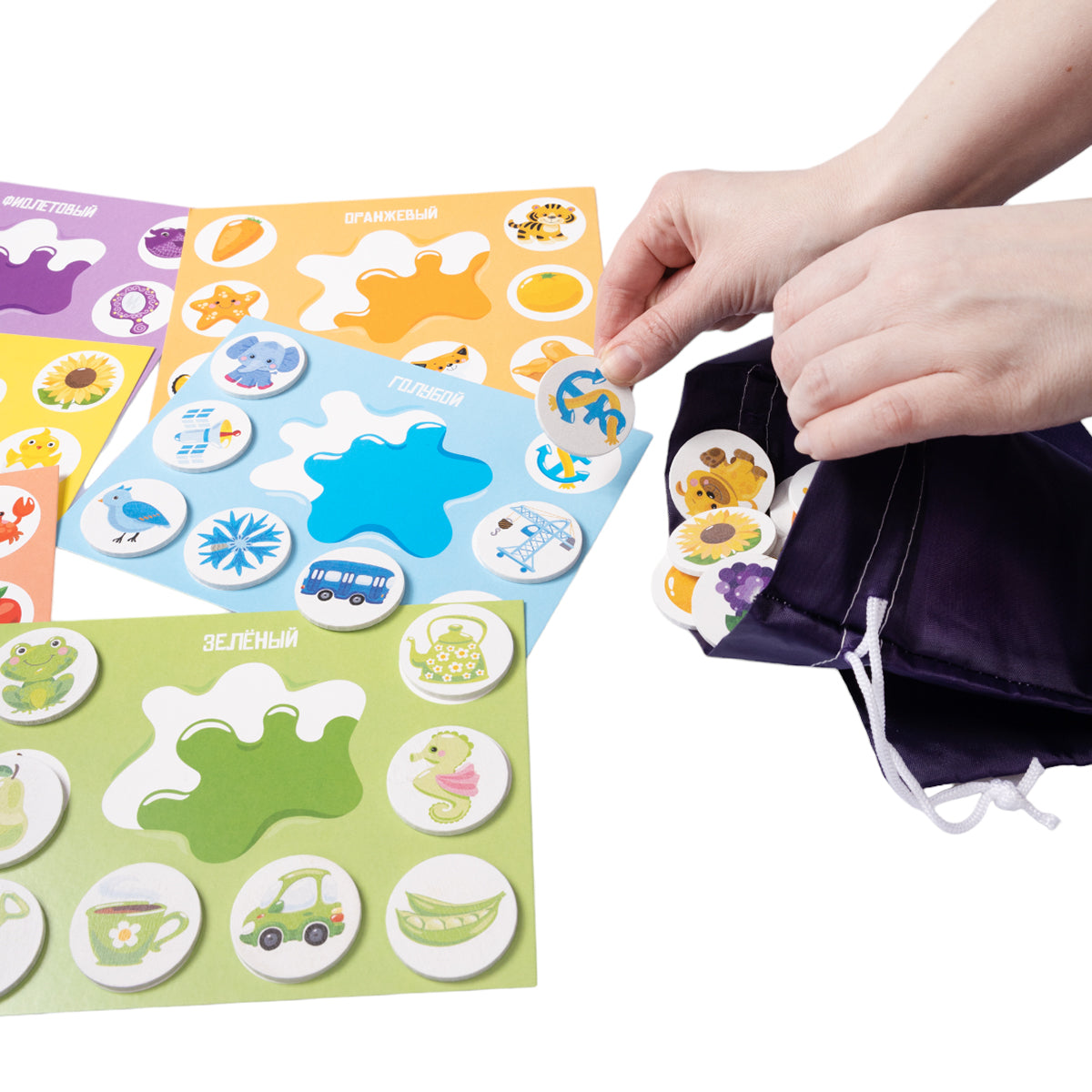 Лото с деревянными фишками "Цвета" Baby Toys