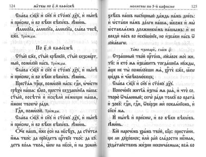 Псалтирь с молитвами о живых и усопших, с указанием чтений на всякую потребу: на церковнославянском языке, крупным шрифтом (красная)