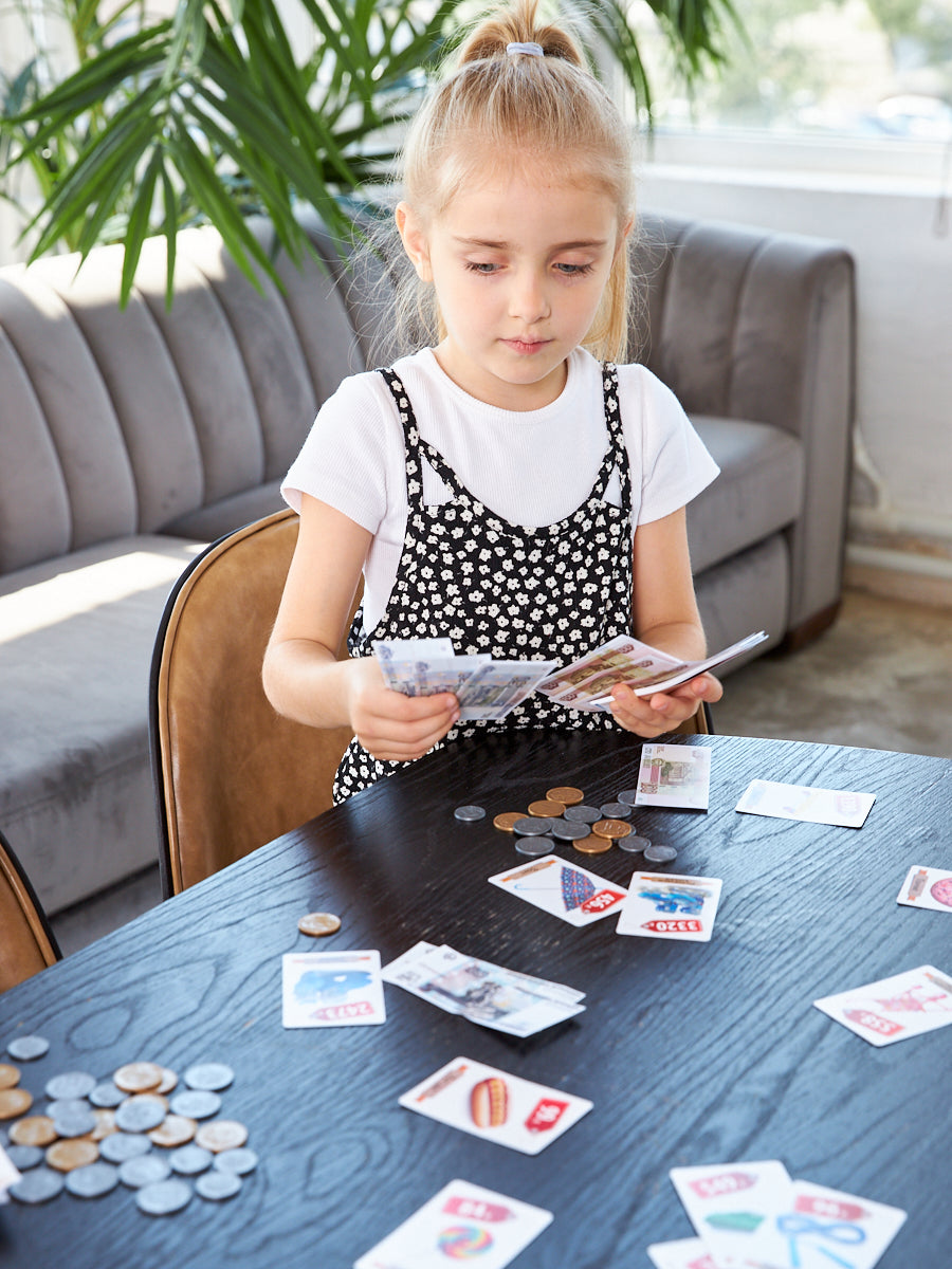 Игра настольная "Денежка. Играем в магазин. Покупаем продукты" в кор.22шт