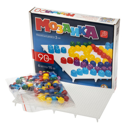 Мозаика. 90 фишек, 6 цветов, 15 мм