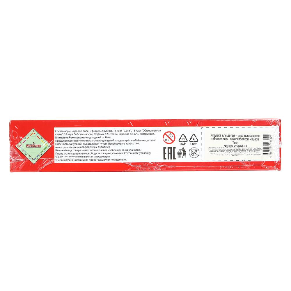 Настольная игра монополия, коробка 26,9*5,1*26,9см - в кор.2*18шт
