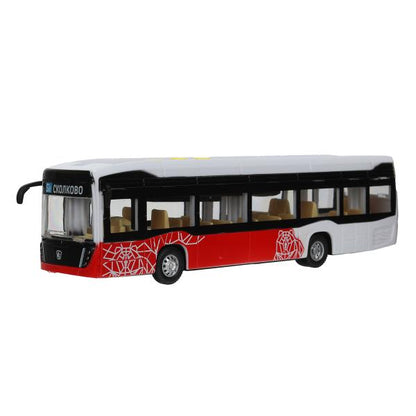 Модель пластик свет-звук ЭЛЕКТРОБУС КАМАЗ-6282 19,5 см,красный, кор. Технопарк в кор.48шт