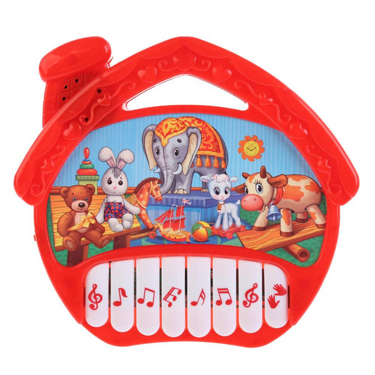 Пианино-домик "УМКА" на бат. русс. чип, 14 мелодий на блистере (русс. уп.) в кор.2*96шт