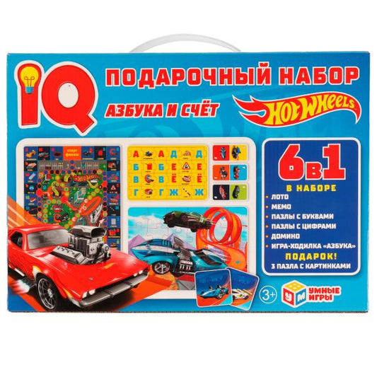 Азбука и счёт. IQ-подарочный набор 6 в 1. Хот Вилс. 320х230х60мм. Умные игры в кор.10шт