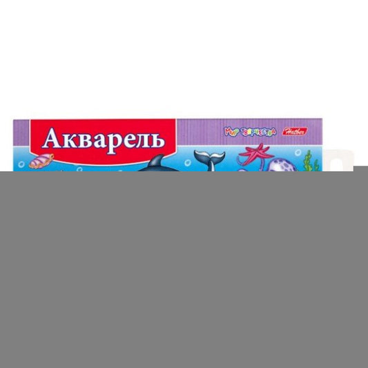 Краски Акварель медовые полусухие 12 цв. Дельфины без кисти в картонном пенале