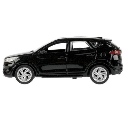 TUCSON-12-BK 325387 Машина металл HYUNDAI TUCSON длина 12 см, двери, багаж., инер, черный, кор. Техн