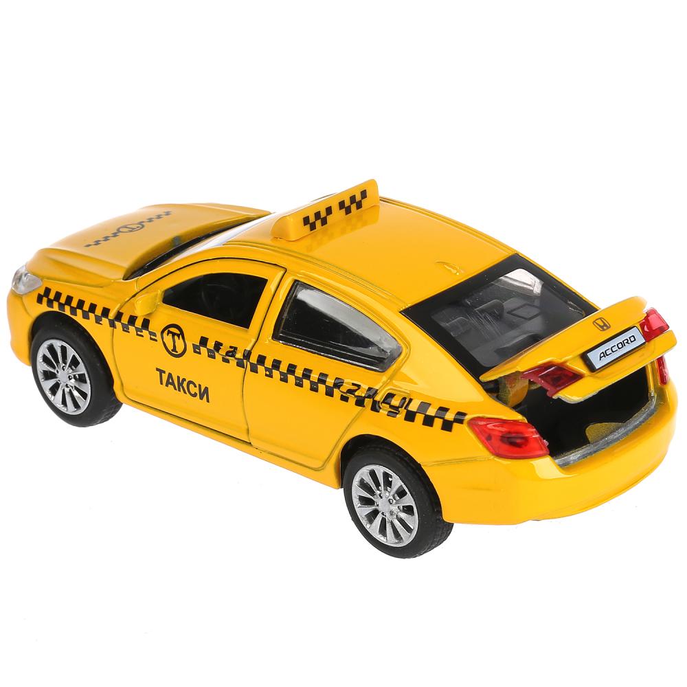 Машина металл "HONDA ACCORD ТАКСИ", длина 12см, открыв. двери, инерц. в кор. Технопарк в кор.2*36шт