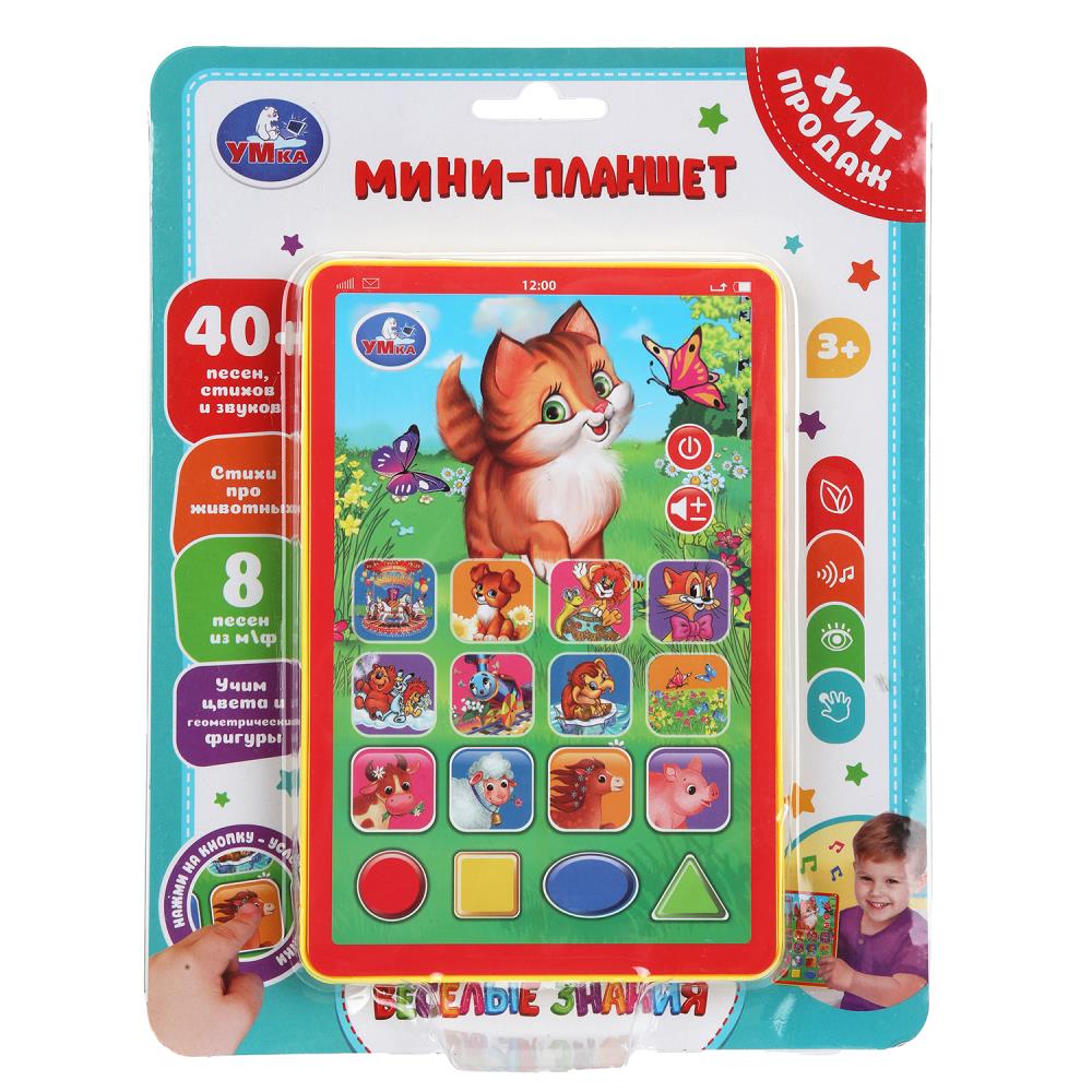 Обучающий mini-planшет 40 стихов, песен, звуков. sur le blister. Умка в кор.96шт