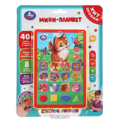 Обучающий mini-planшет 40 стихов, песен, звуков. sur le blister. Умка в кор.96шт