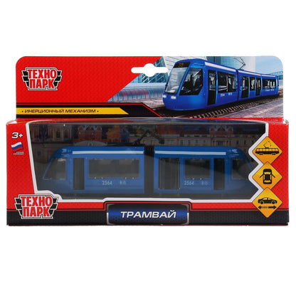 Machine de tramway en métal nouvelle avec garmoschkoy, 19 cm, inerte., ouverte. двери в кор. Parc technologique en cor.2*24шт