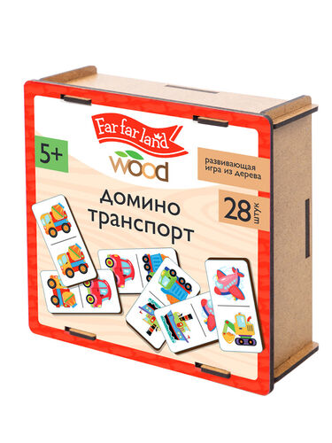 Домино деревянное "Транспорт" Far far land wood 28 фишек