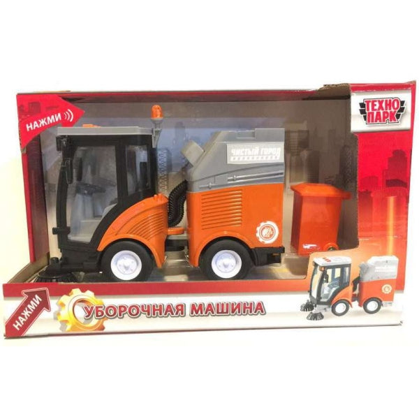 WY680A ТМ Технопарк. Машина свет+звук "УБОРОЧНАЯ МАШИНА" 23,5см, пластик, инерц. в русс. кор. в ко