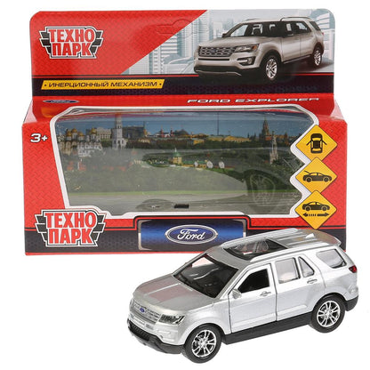 Машина металл "FORD EXPLORER" 12см, открыв. двери, инерц, серебристый в кор. Технопарк в кор.2*36шт