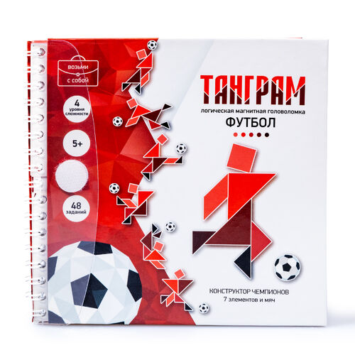 ИГРА МАГНИТНАЯ ГОЛОВОЛОМКА ТАНГРАМ "ФУТБОЛ" в кор.50шт